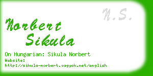 norbert sikula business card